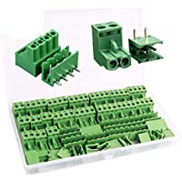 RUNCCI-YUN 5.08 mm Pitch 4 Pin 2 Pin Enchufe Tornillo PCB Bloque De Terminales Conector Derecho ángulo (40 pcs- 20 pairs…